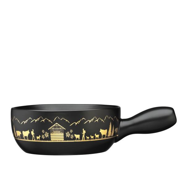Spring Käsefondue-Garnitur MONTANA schwarz/gold 22 cm